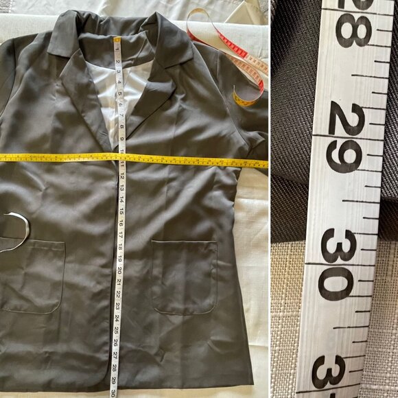 Casual Oversized Long Taupe Gray Blazer Womens sz XL Long Sleeve Open Front - Picture 10 of 11